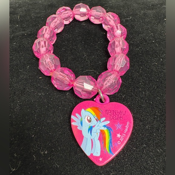My Little Pony Pink Beaded Bracelet with Rainbow Dash Charm - Picture 1 of 3
